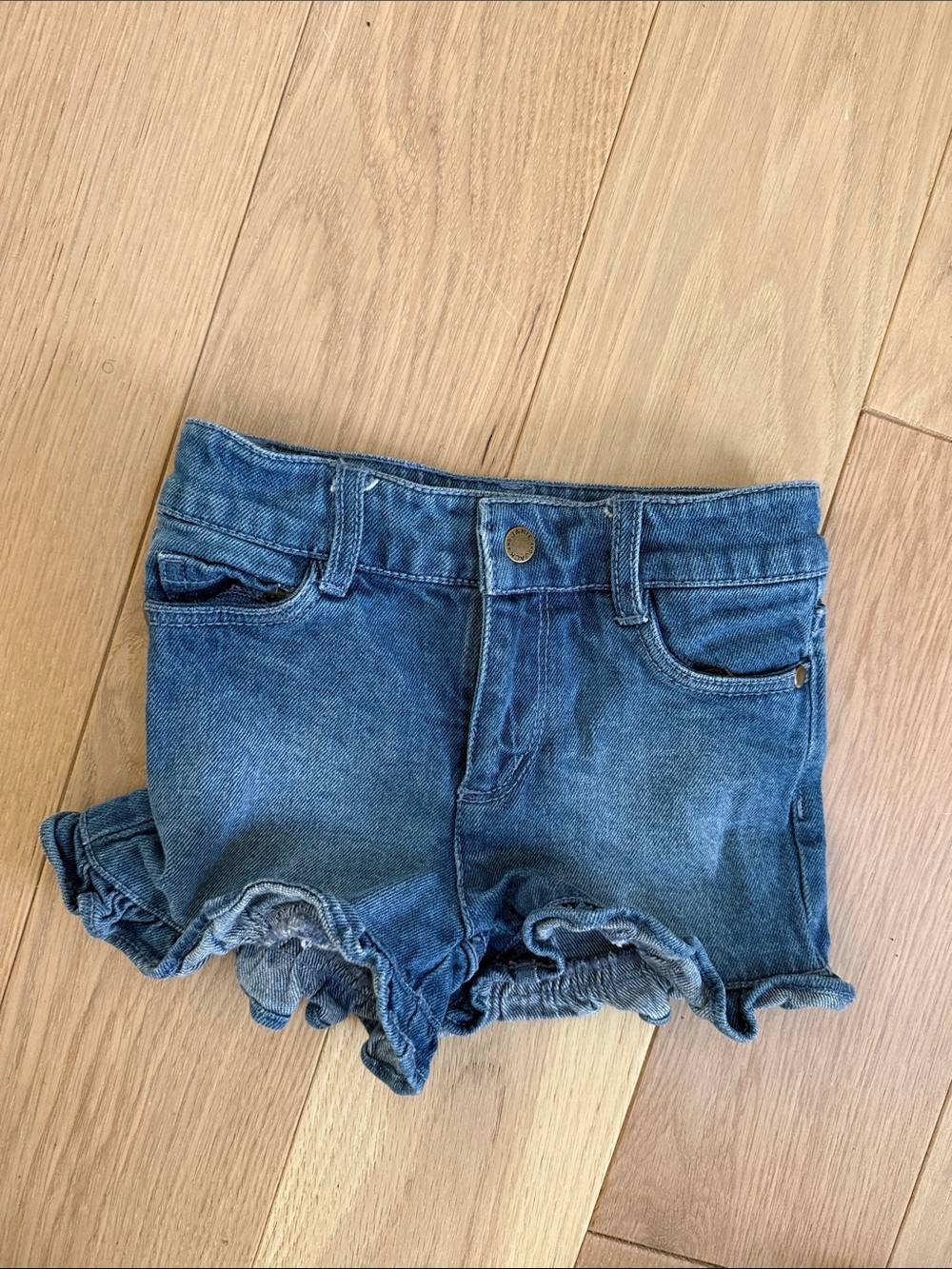 Janie and Jack Denim Ruffle Hem Shorts - Blue